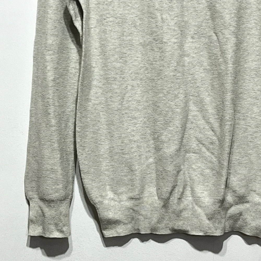 J‎ Crew Mens Light Gray Heathered Textured Crewneck Sweater XS 100% Cotton